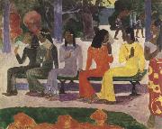 Paul Gauguin ta matete(we shall not go to the market today oil on canvas